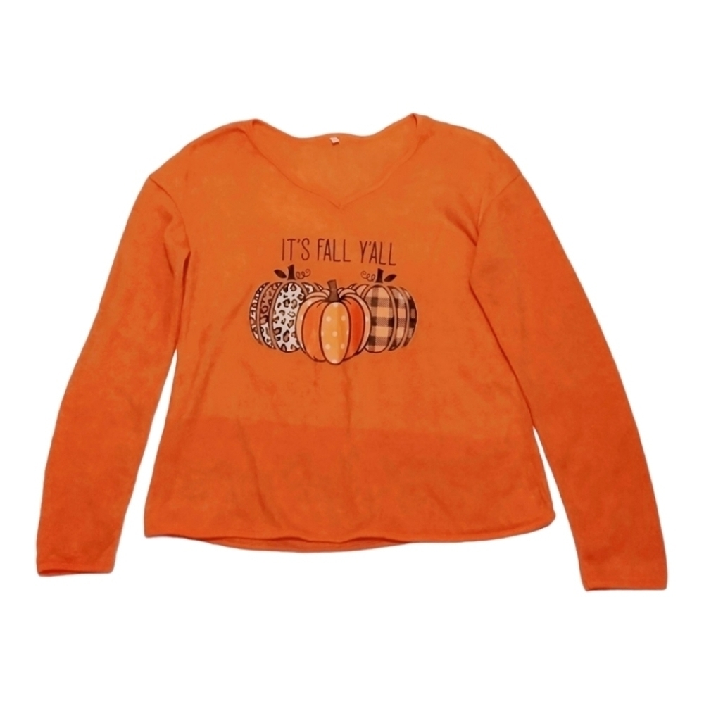 It’s Fall Y’All Knit Pullover Sweater‎ Pumpkin